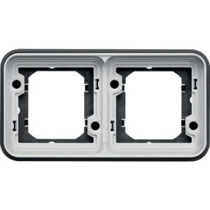 Support d'encastrement double horizontal associable gris IP55 Cubyko - Hager - 237087