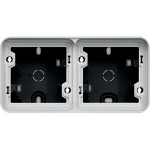 Boîte double horizontale vide associable gris Cubyko - Hager - 237101