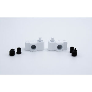 Charnière à pivot pour porte en verre épaisseur 6 mm - en acier finition blanc - Interges - 267586