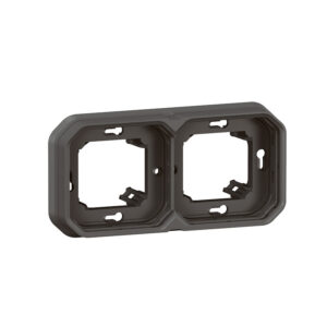 Support plaque encastré 2 postes horizontal/vertical étanche Plexo anthracite - Legrand - 610193